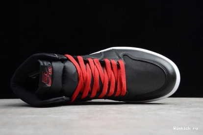 - RETRO BLACK RED 1 JORDAN HIGH SATIN GYM 0925